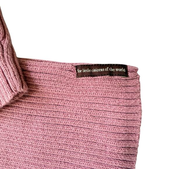 Tea Collection Pink Ribbed Knit Mock Neck Sweater Size 5 - Picture 3 of 5